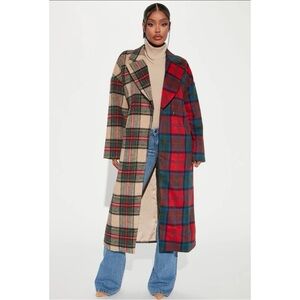 Fashion Nova strange things plaid coat